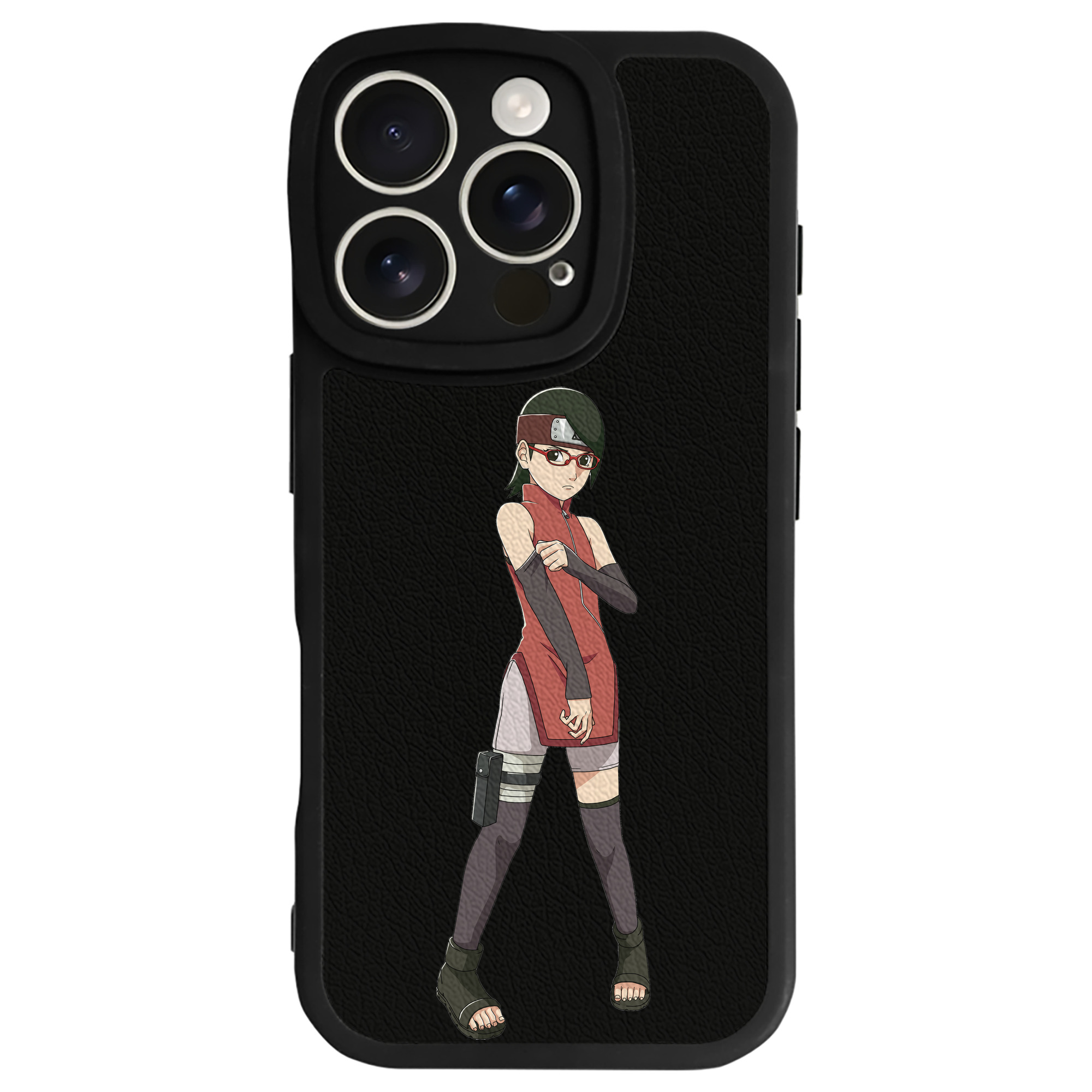 （画像用） NARUTO -ナルト- うちは サラダ Uchiha Sarada 【iPhone 16シリーズ対応】シリコンスマホケース（レザー調） 材質：シリコン